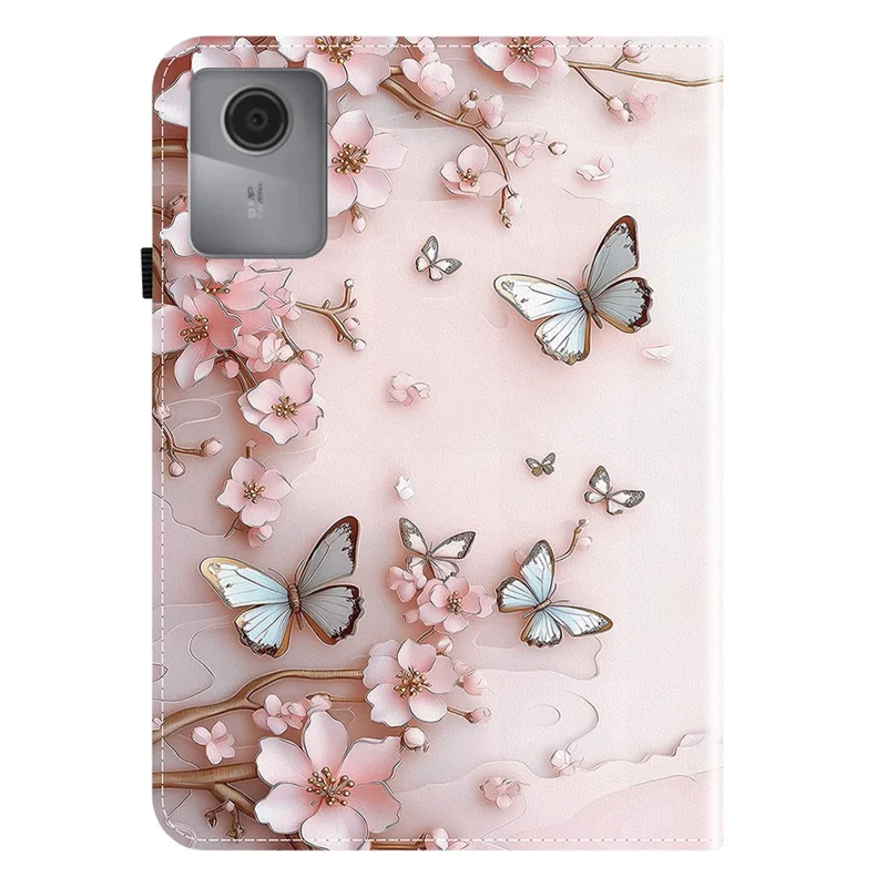 Leather Case For Lenovo Idea Tab / Tab K11 Gen 2 / Xiaoxin Pad 11 2025 Pattern Printed Stand Tablet Cover with Card Slots - Pink Butterfly