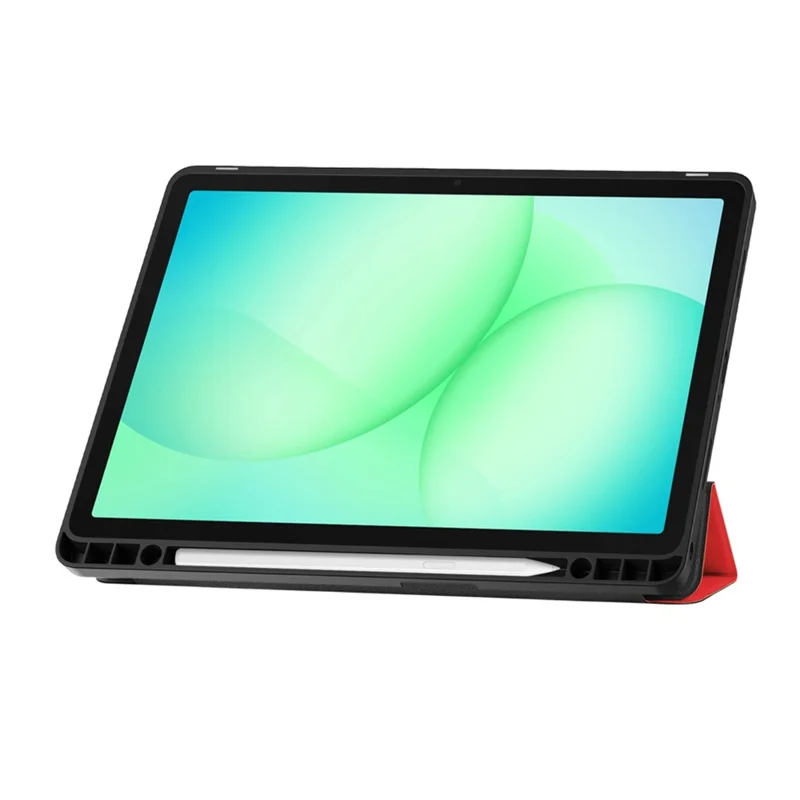 Standtaske til Samsung Galaxy Tab A11+ / A9+ med støddæmpende lædertilbehør med penneholder - Sort