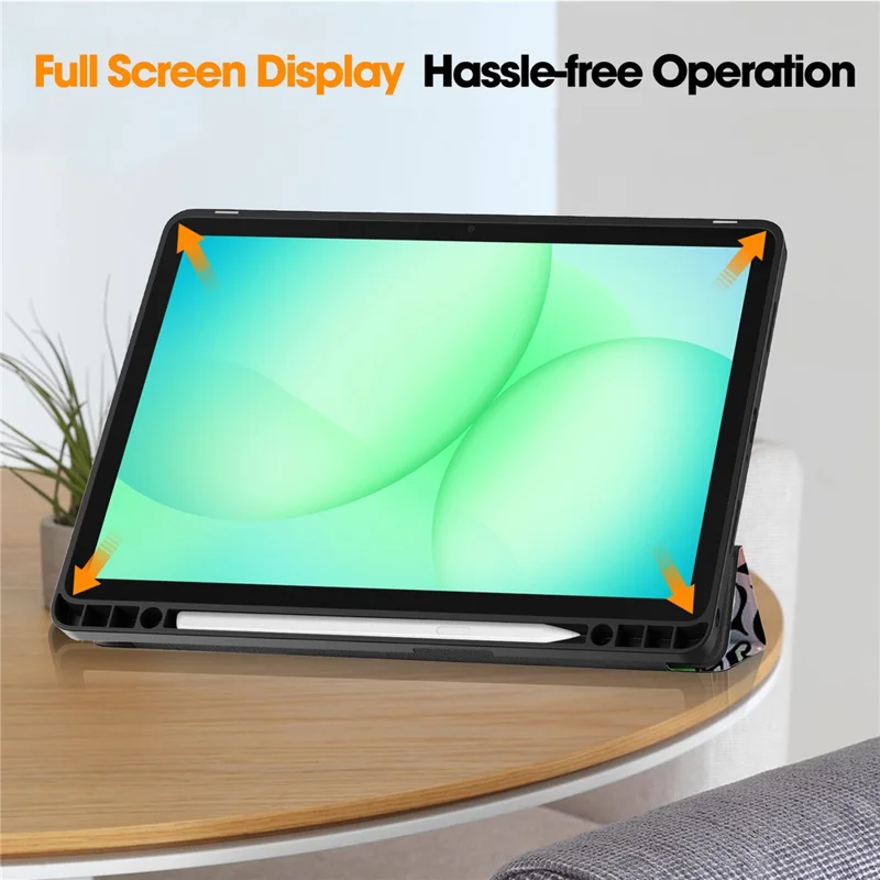 Funda para Tablet Samsung Galaxy Tab A11+ con Soporte Plegable Triple, Cuero con Patrón Impreso + Cubierta TPU con Portabolígrafos - Grafiti