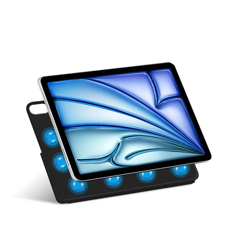 For iPad Air 11 (2025) / (2024) Leather Case Origami Stand Magnetic Tablet Cover - Black