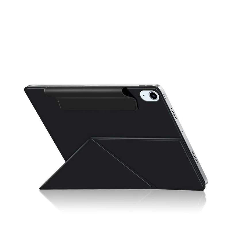 Pour iPad (2025) / iPad 10.9 (2022) Étui en cuir Origami Support Magnétique Couverture de Tablette - Noir