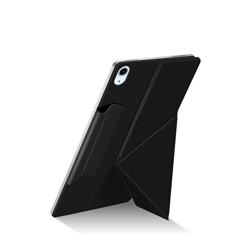 Pour iPad (2025) / iPad 10.9 (2022) Étui en cuir Origami Support Magnétique Couverture de Tablette - Noir