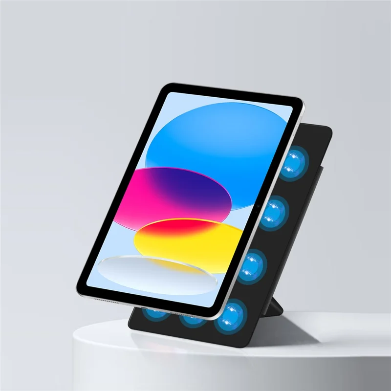 Pour iPad (2025) / iPad 10.9 (2022) Étui en cuir Origami Support Magnétique Couverture de Tablette - Noir