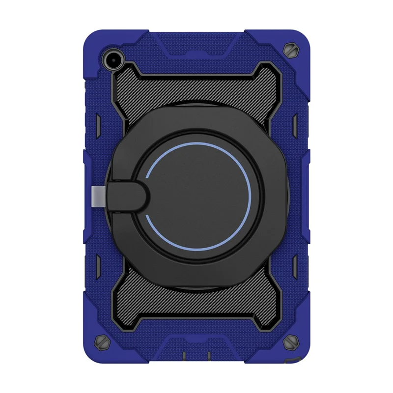 For Samsung Galaxy Tab A11+ Case with Kickstand PC + Silicone Shockproof Rugged Tablet Cover - Navy Blue