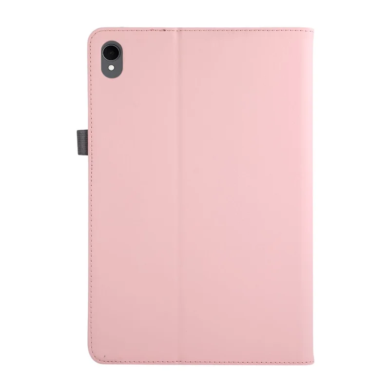For Samsung Galaxy Tab S11 Case Foldable Stand Leather Tablet Cover with Handheld Wristband - Pink