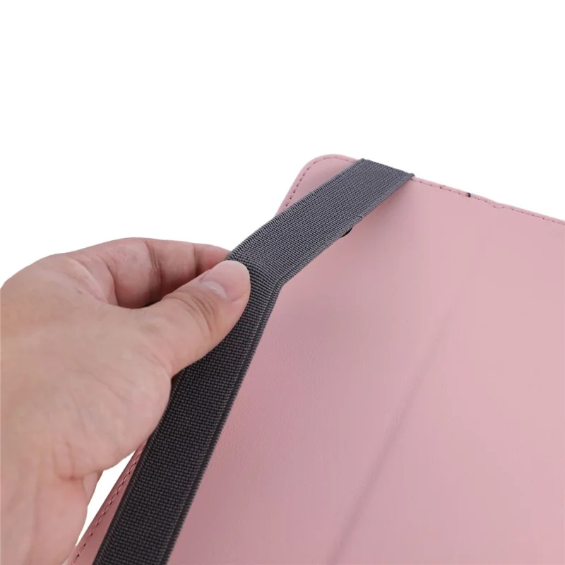 For Samsung Galaxy Tab S11 Case Foldable Stand Leather Tablet Cover with Handheld Wristband - Pink
