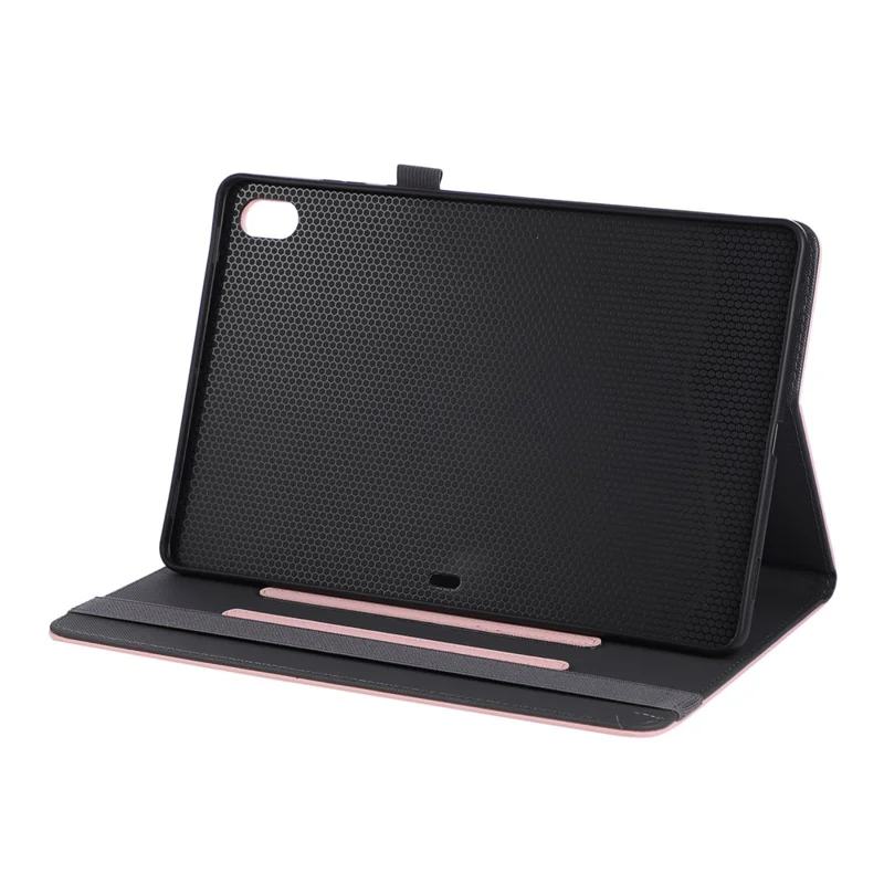 For Samsung Galaxy Tab S11 Case Foldable Stand Leather Tablet Cover with Handheld Wristband - Pink
