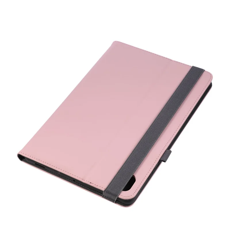 For Samsung Galaxy Tab S11 Case Foldable Stand Leather Tablet Cover with Handheld Wristband - Pink