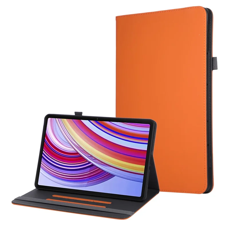 Tablet Case For Xiaomi Redmi Pad Pro  /  Pad Pro 5G  /  Poco Pad 4G Foldable Stand Leather Cover with Handheld Wristband - Orange