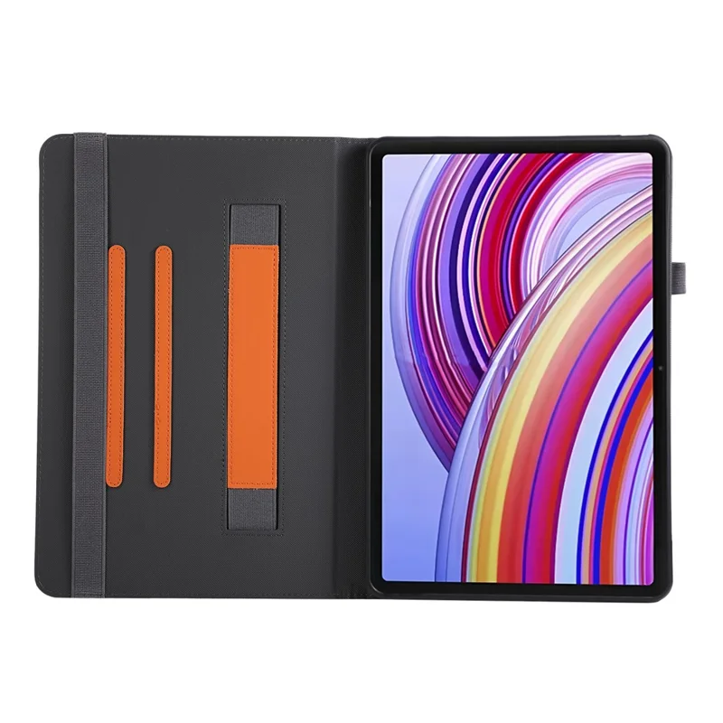 Tablet Case For Xiaomi Redmi Pad Pro  /  Pad Pro 5G  /  Poco Pad 4G Foldable Stand Leather Cover with Handheld Wristband - Orange