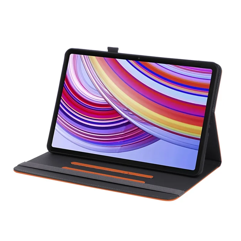 Tablet Case For Xiaomi Redmi Pad Pro  /  Pad Pro 5G  /  Poco Pad 4G Foldable Stand Leather Cover with Handheld Wristband - Orange