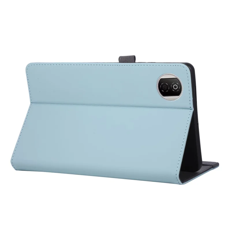 For Honor Pad X7 Case Foldable Stand Leather Tablet Cover with Handheld Wristband - Blue