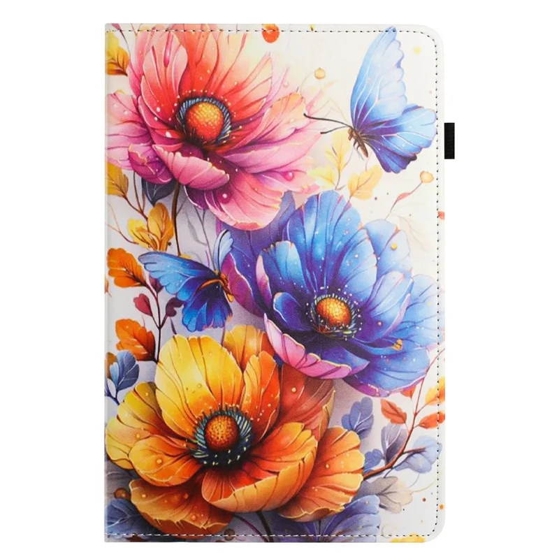 Litchi Grain Painting Leather Case for iPad mini (2019) 7.9 inch  /  mini 4  /  3  /  2  /  Mini Card Slot Tablet Cover with Auto Wake  /  Sleep - Flower