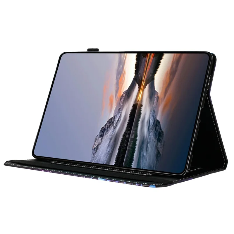 Etui z drukowaną skórą o fakturze litchi do Samsung Galaxy Tab A8 10,5 cala (2021) X200 X205, pokrowiec z włożeniem na kartę i automatycznym wybudzaniem/snu - Kwiaty