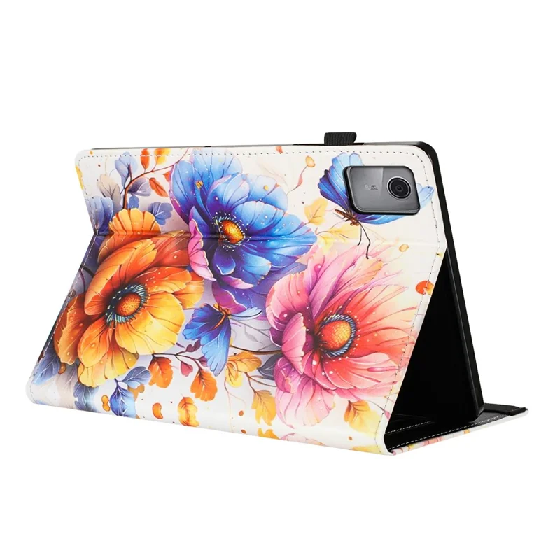 Litchi Grain Painting Leather Case for Xiaomi Redmi Pad 2 Card Slot Tablet Cover with Auto Wake  /  Sleep - Flower