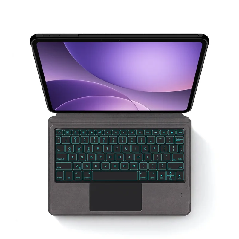 Für Oppo Pad 5 Ledertasche + Touchpad Bluetooth-kompatible Tastatur mit Hintergrundbeleuchtung