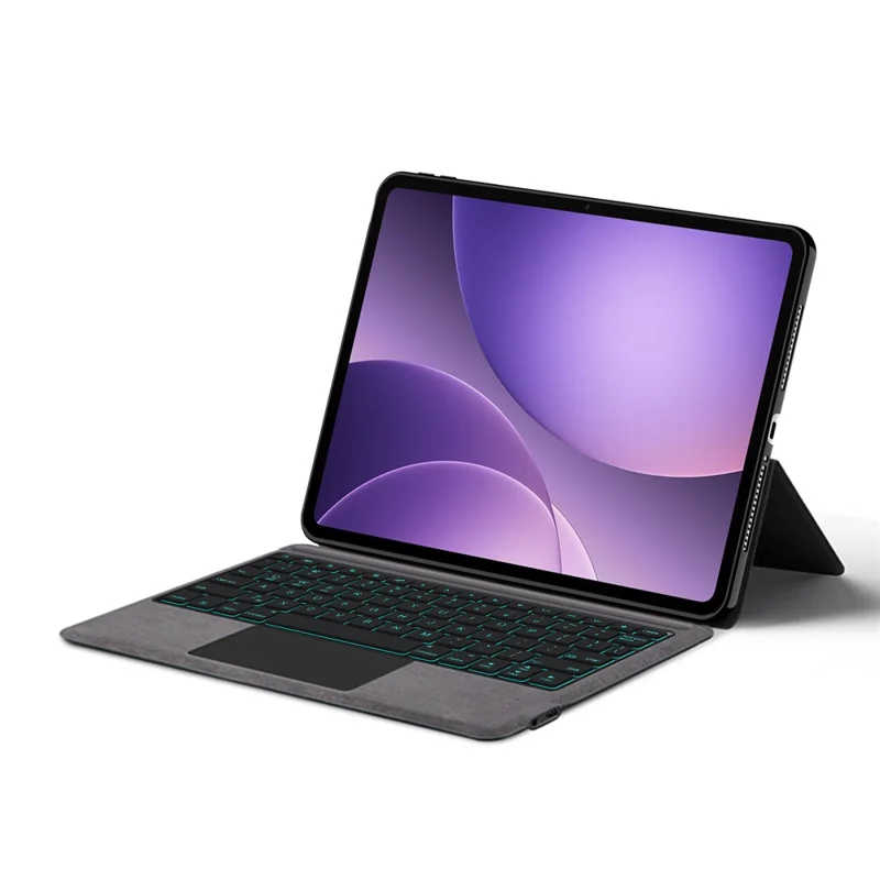 Für Oppo Pad 5 Ledertasche + Touchpad Bluetooth-kompatible Tastatur mit Hintergrundbeleuchtung