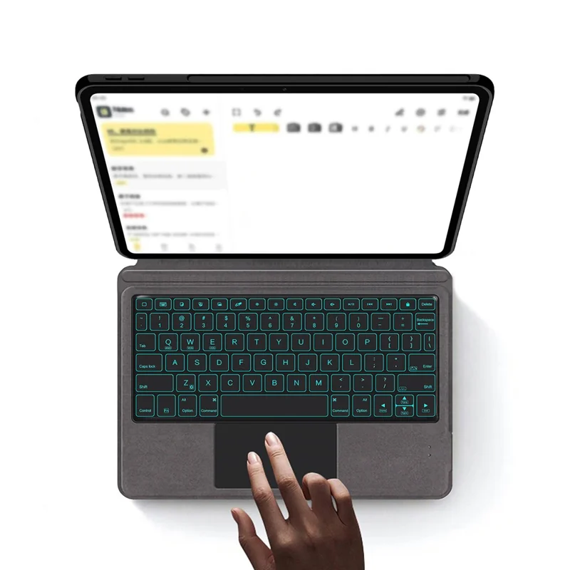 Für Oppo Pad 5 Ledertasche + Touchpad Bluetooth-kompatible Tastatur mit Hintergrundbeleuchtung