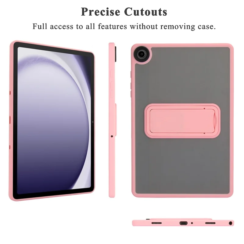 For Samsung Galaxy Tab A11+ Case with Kickstand TPU + PC Skin-Touch Tablet Cover - Pink