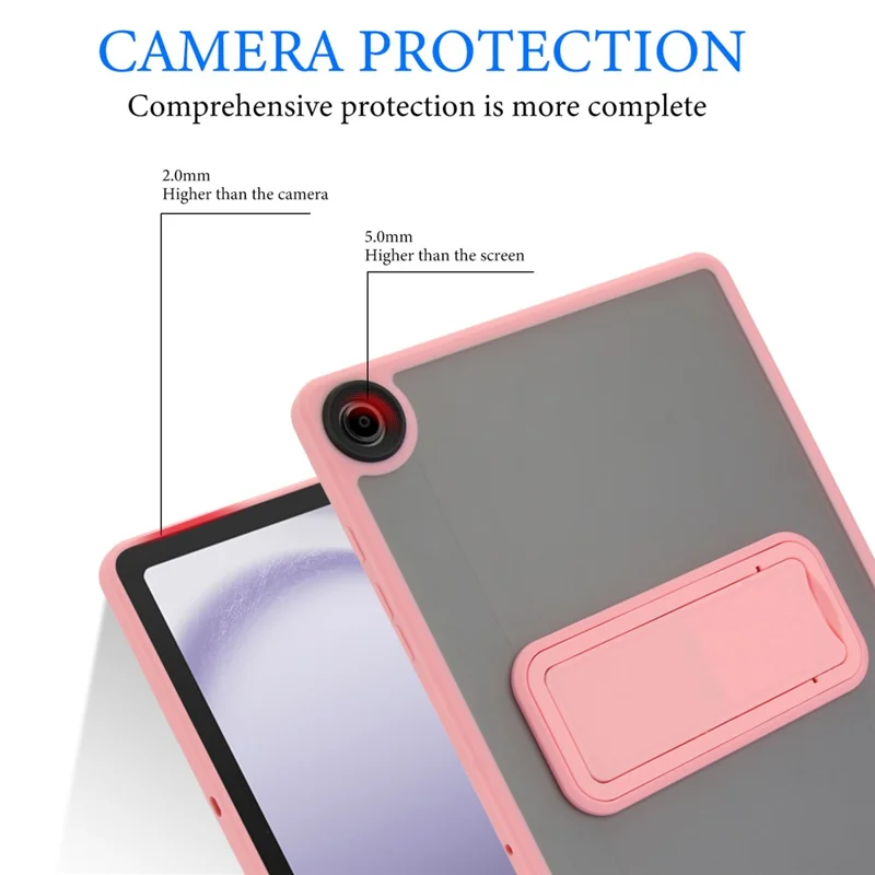 For Samsung Galaxy Tab A11+ Case with Kickstand TPU + PC Skin-Touch Tablet Cover - Pink