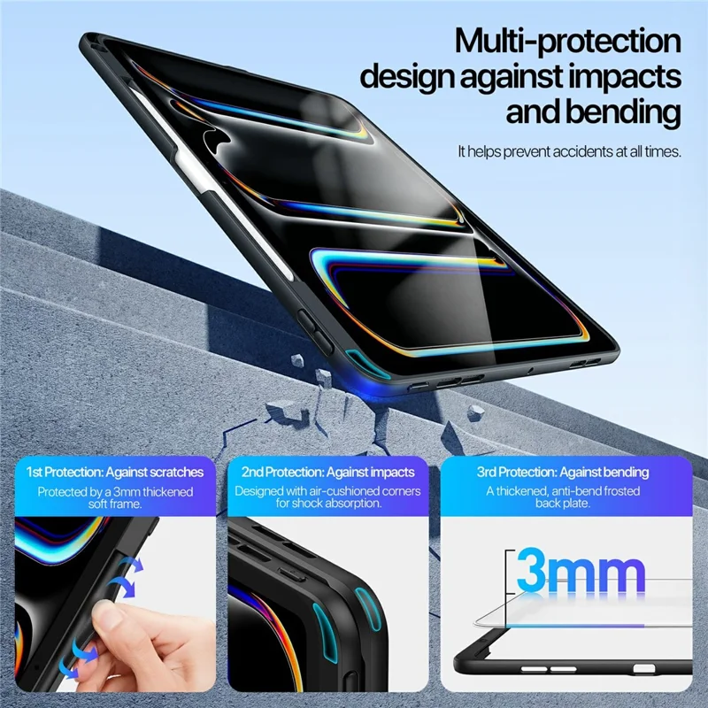 DUX DUCIS Serie Axis per iPad Pro 13 (2025) / (2024) Custodia per Tablet con Supporto, Cover Protettiva Antiurto in PC + TPU