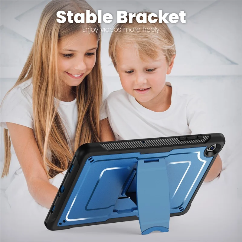 Funda para Samsung Galaxy Tab A11+ / A9+ de PC + TPE con soporte oculto de aleación de zinc - Azul marino