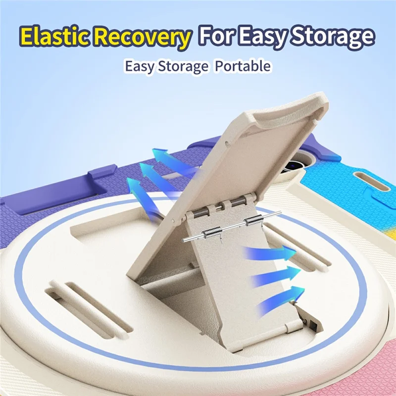 Чехол для iPad (2025) / iPad 10,9 (2022) с подставкой и наплечным ремнем, защитный чехол из поликарбоната и силикона — цветочный розовый