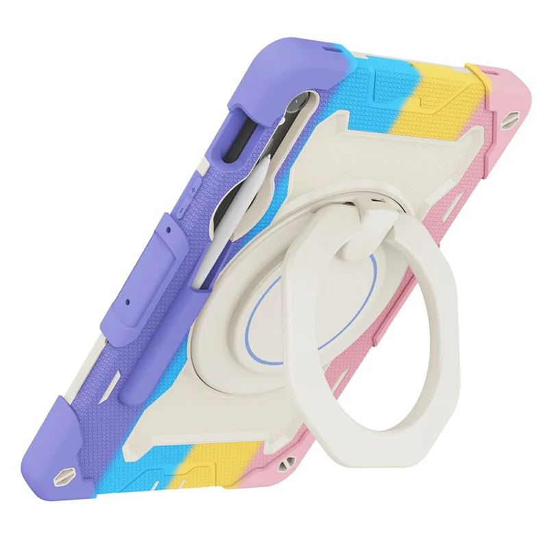 Ständerhülle für Samsung Galaxy Tab S10 Lite / S9 FE / S9 PC + Silikon stoßfester robuster Tablet-Schutz - farbenfrohes Rosa