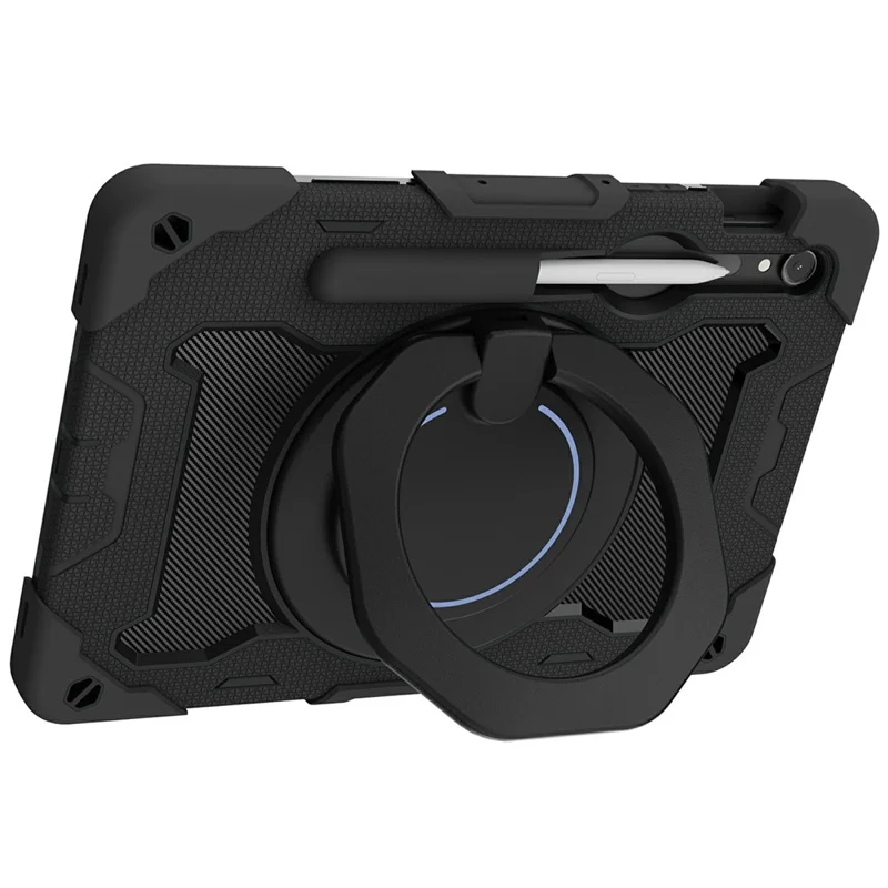 Capa com Suporte para Samsung Galaxy Tab S10 Lite / S9 FE / S9 PC + Capa Resistente Anti-choque em Silicone - Preto