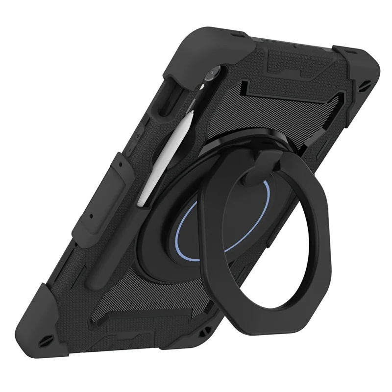 Capa com Suporte para Samsung Galaxy Tab S10 Lite / S9 FE / S9 PC + Capa Resistente Anti-choque em Silicone - Preto