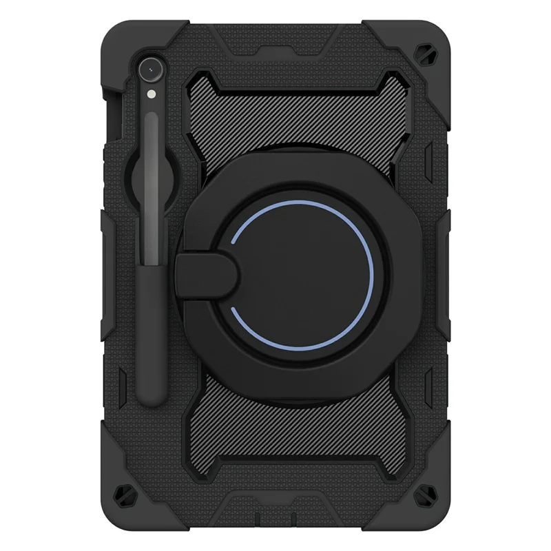Capa com Suporte para Samsung Galaxy Tab S10 Lite / S9 FE / S9 PC + Capa Resistente Anti-choque em Silicone - Preto