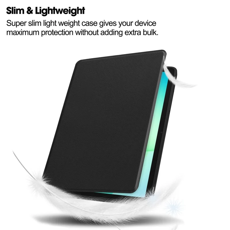 For Samsung Galaxy Tab A11+ Stand Case TPU Leather Front-Support Tablet Cover - Black