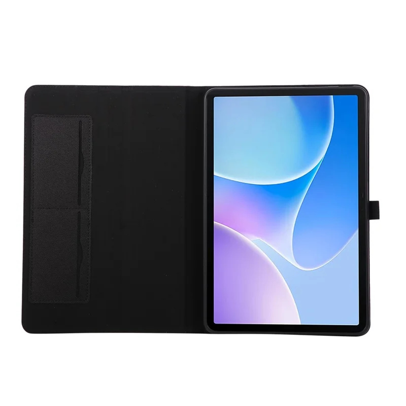 For Infinix Xpad 20 Case with Stand Card Holder Cloth Texture Leather Tablet Cover - Black