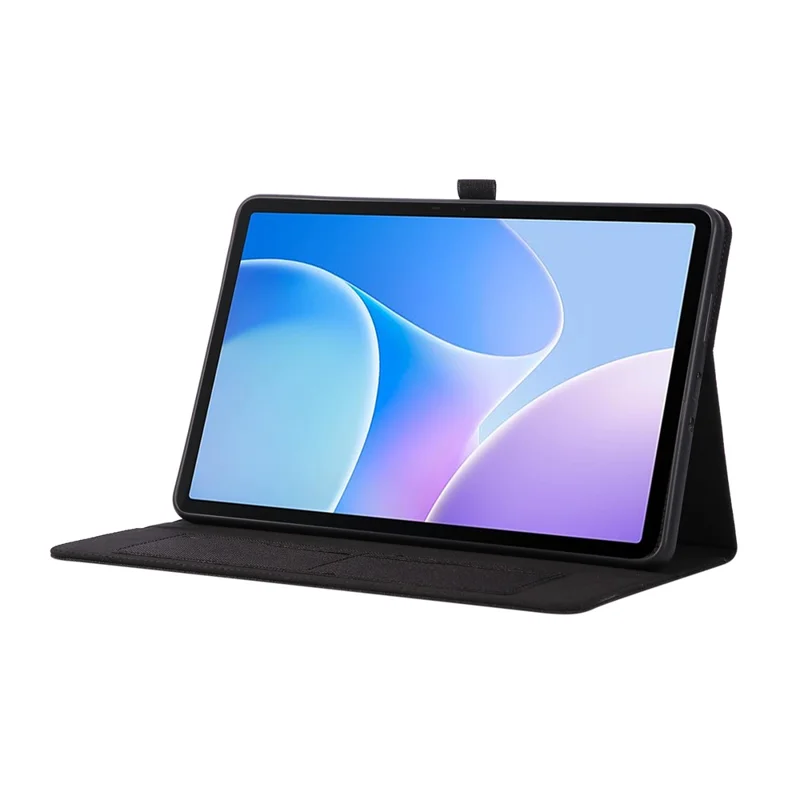For Infinix Xpad 20 Case with Stand Card Holder Cloth Texture Leather Tablet Cover - Black
