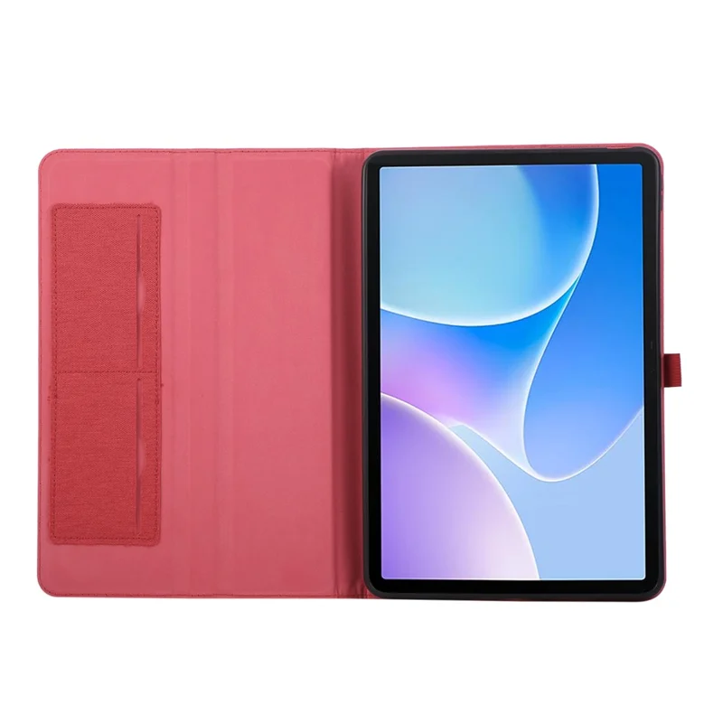 For Infinix Xpad 20 Case with Stand Card Holder Cloth Texture Leather Tablet Cover - Red