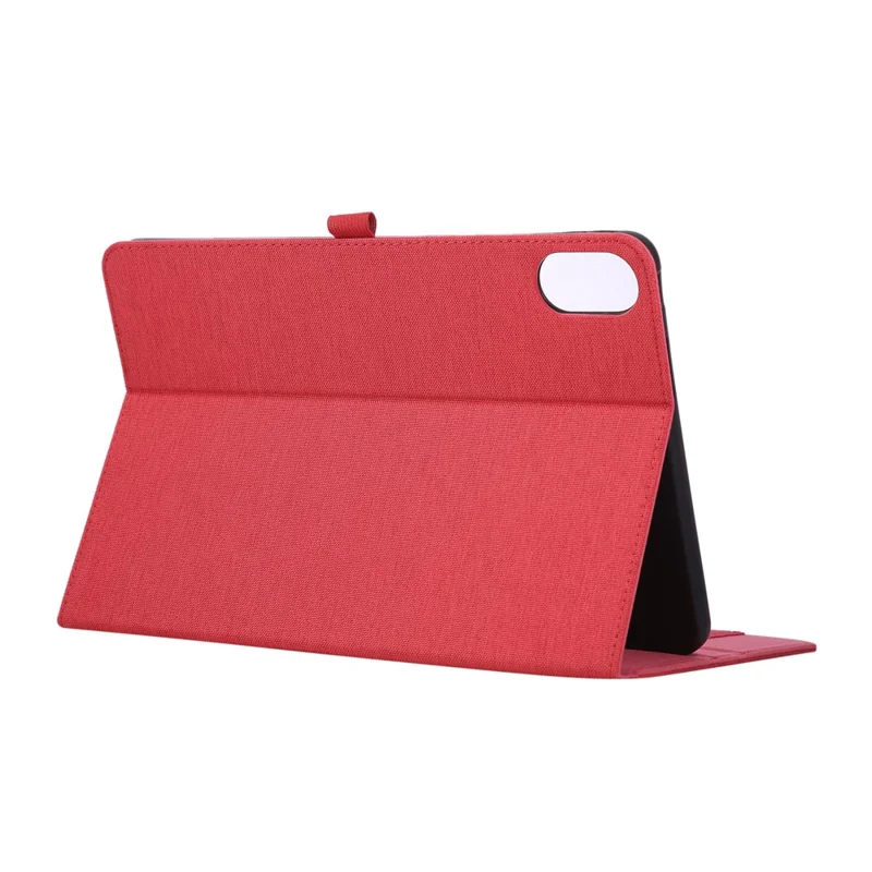 For Infinix Xpad 20 Case with Stand Card Holder Cloth Texture Leather Tablet Cover - Red