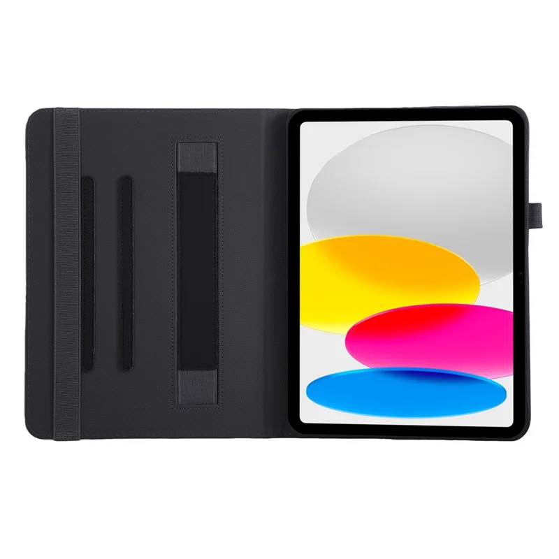 For iPad Pro 11 (2025)  /  (2024) Case Foldable Stand Leather Tablet Cover with Handheld Wristband - Black