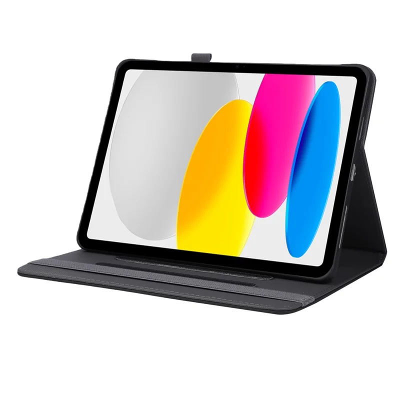 For iPad Pro 11 (2025)  /  (2024) Case Foldable Stand Leather Tablet Cover with Handheld Wristband - Black