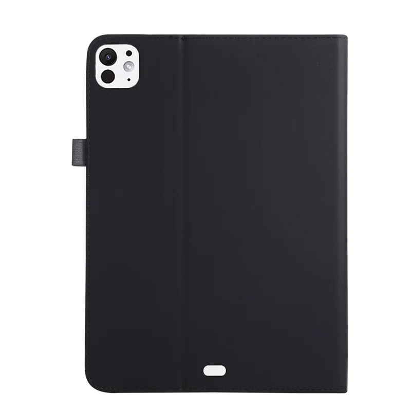 For iPad Pro 11 (2025)  /  (2024) Case Foldable Stand Leather Tablet Cover with Handheld Wristband - Black
