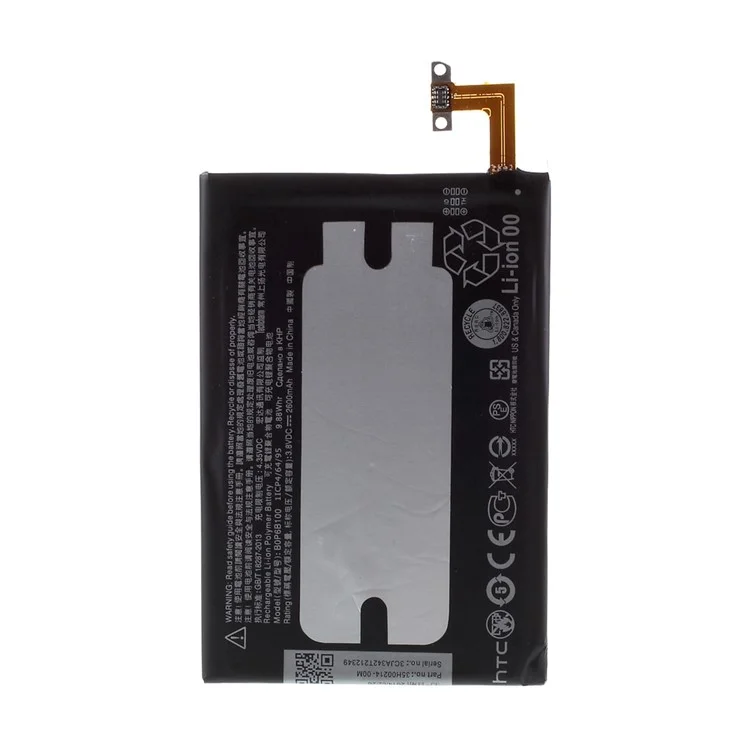 For HTC One M8 3.80V 2600mAh Li-ion Polymer Battery Replacement Part (Encode: BOP6B100) (without Logo)