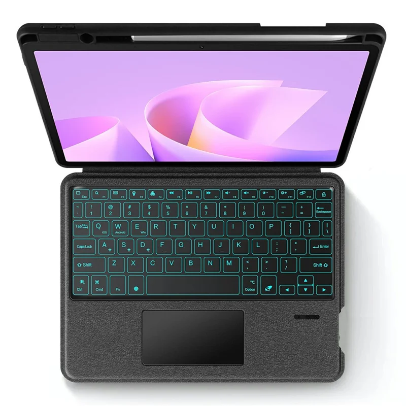 For Huawei MatePad 11.5 S (2025) Leather Case + Bluetooth-Compatible Keyboard with Backlight Trackpad