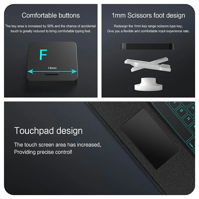 For Huawei MatePad 11.5 S (2025) Leather Case + Bluetooth-Compatible Keyboard with Backlight Trackpad