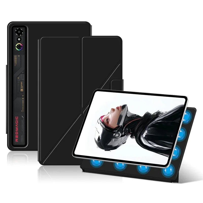 For ZTE nubia RedMagic Astra Leather Case Origami Stand Magnetic Tablet Cover