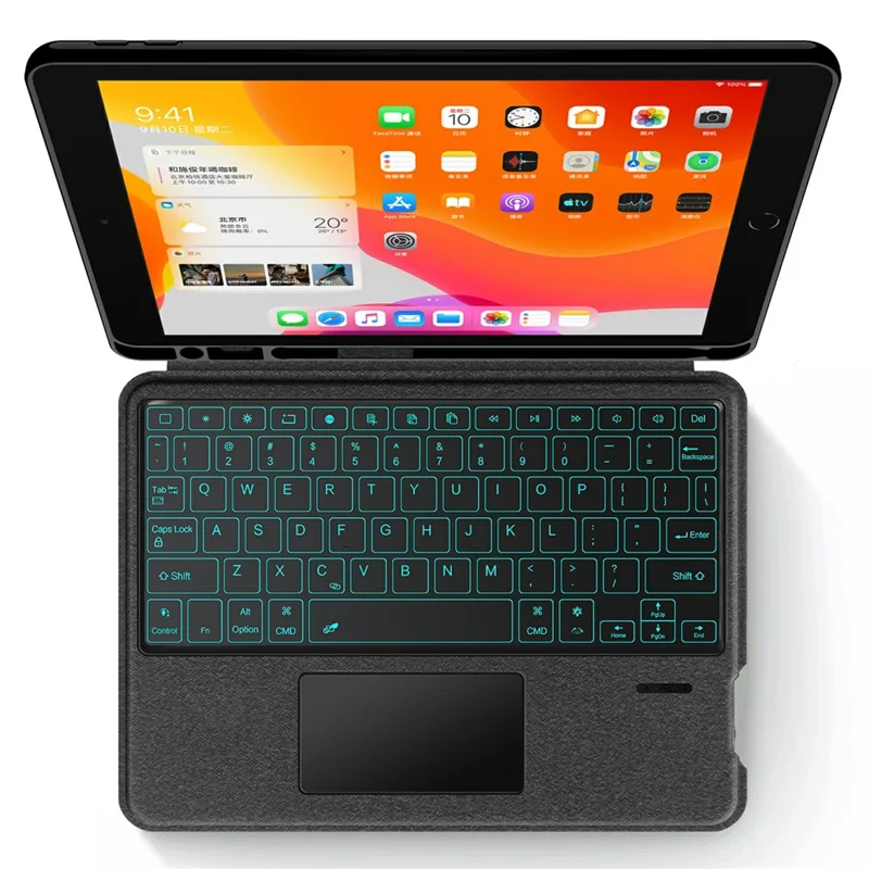 Leather Case for iPad 10.2 (2021)  /  (2020)  /  (2019)  /  iPad Air 10.5 inch (2019)  /  Pro 10.5-inch (2017) Bluetooth-Compatible Keyboard with Backlight Trackpad