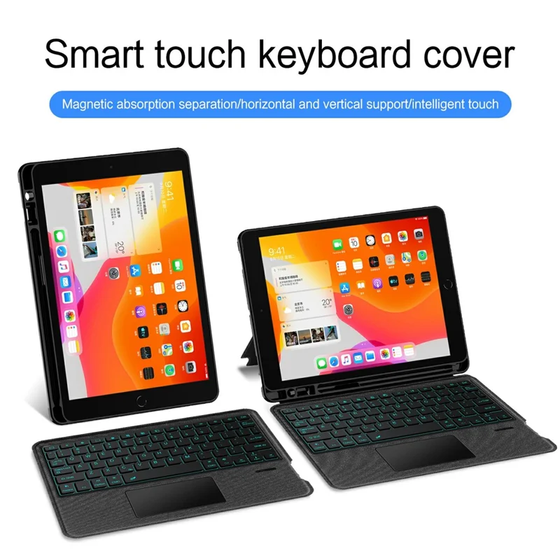 Leather Case for iPad 10.2 (2021)  /  (2020)  /  (2019)  /  iPad Air 10.5 inch (2019)  /  Pro 10.5-inch (2017) Bluetooth-Compatible Keyboard with Backlight Trackpad
