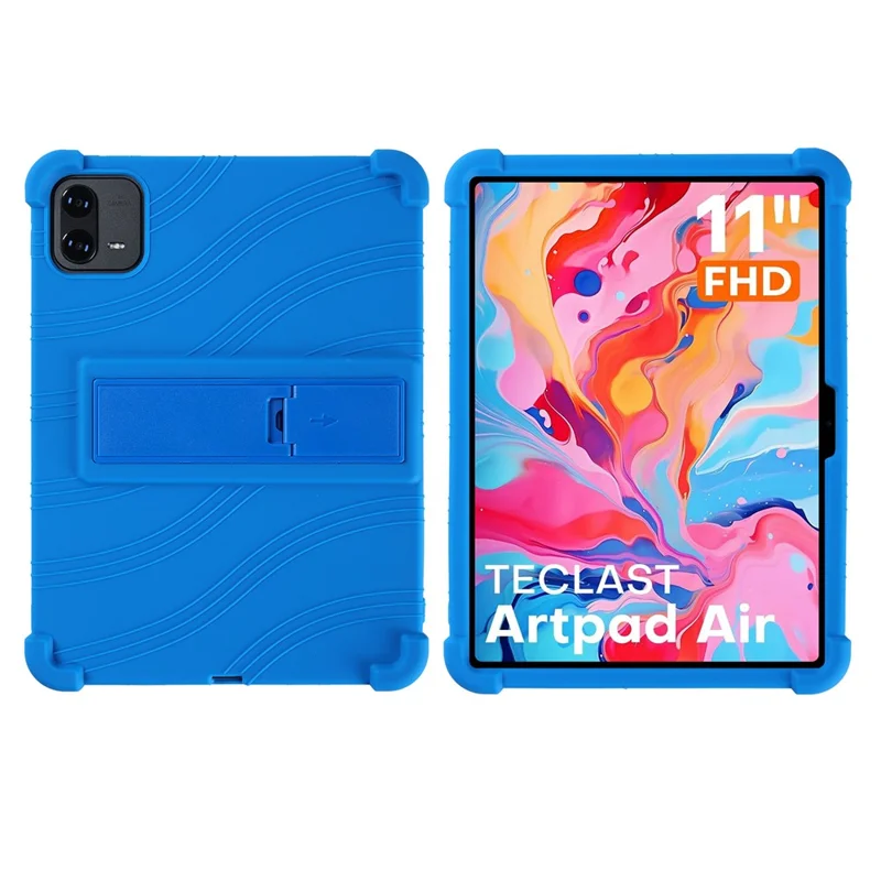 Étui pour Teclast ArtPad Air avec support ajustable, housse de protection en silicone pour tablette - Bleu foncé