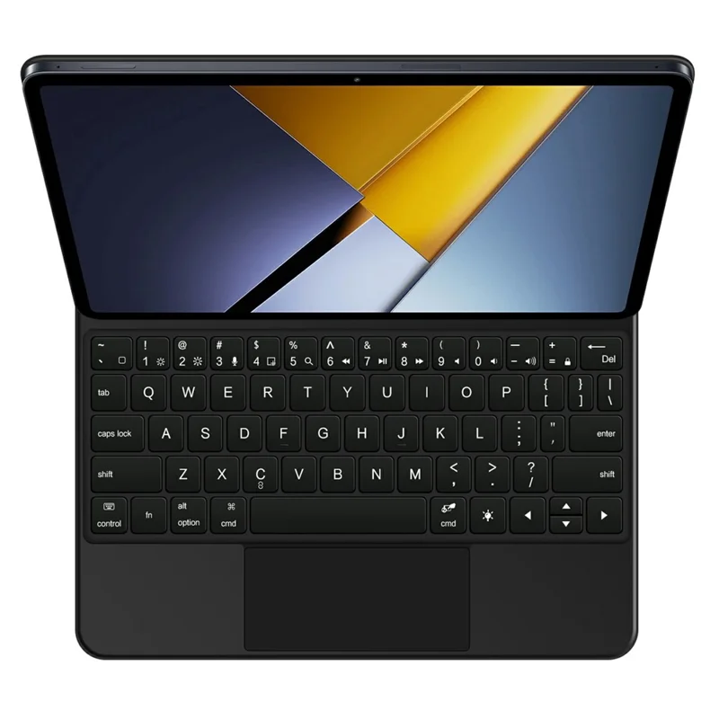 For Xiaomi Poco Pad X1 Magnetic Floating Bluetooth-compatible Keyboard + Leather Tablet Case - Black