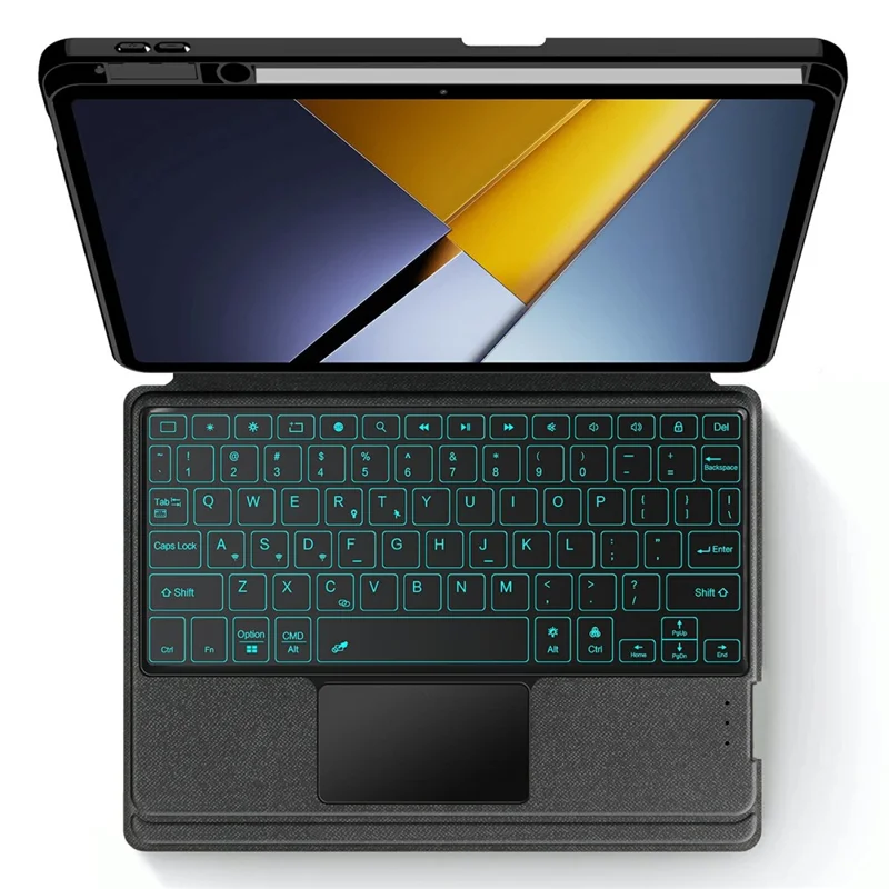 For Xiaomi Poco Pad X1 Leather Case + Bluetooth-Compatible Keyboard with Backlight Trackpad