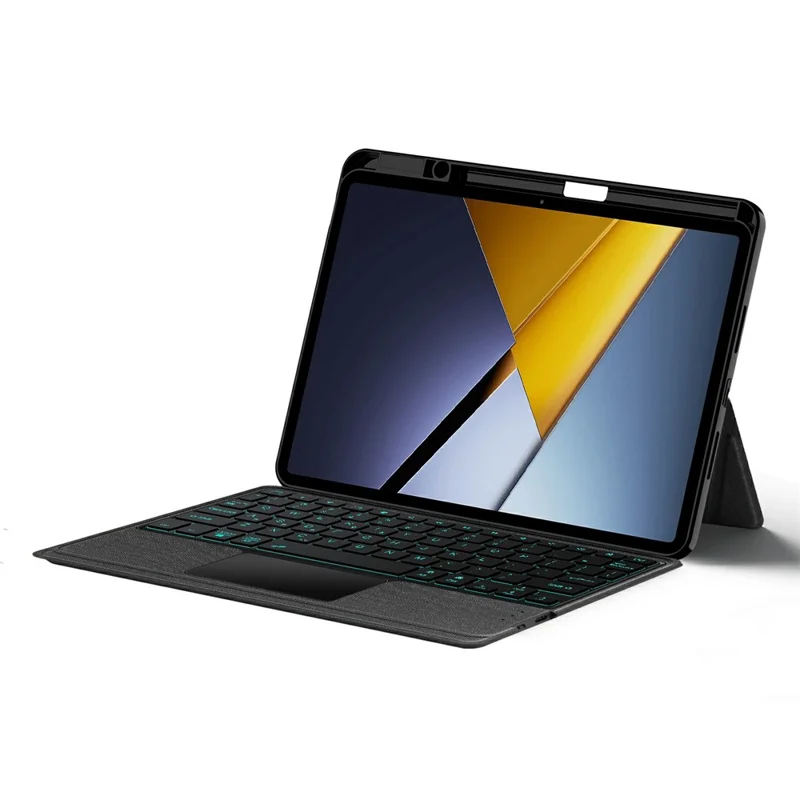 For Xiaomi Poco Pad X1 Leather Case + Bluetooth-Compatible Keyboard with Backlight Trackpad