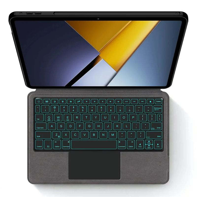 Capa de Couro para Xiaomi Poco Pad X1 + Teclado Bluetooth com Touchpad e Retroiluminação